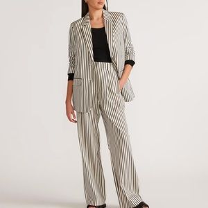 Everlane Black and White Striped Trousers
